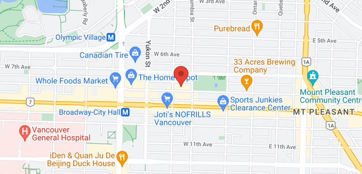 map of 233 W 8TH AVENUE